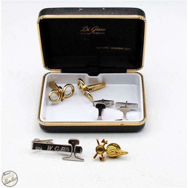 2 PAIRS OF CUFFLINKS, CN & INFINITY