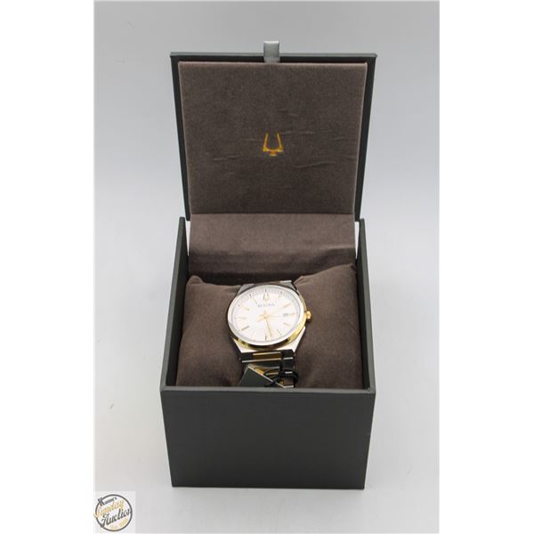 NEW BULOVA MEN'S WATCH W/ DATE, 41 MM CASE