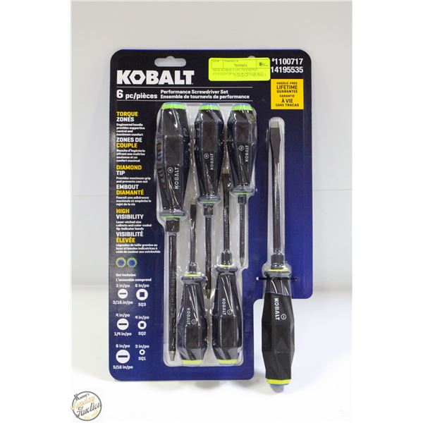 NEW KOBALT 6PC DIAMOND COATED TIP SCREWDRIVER SET