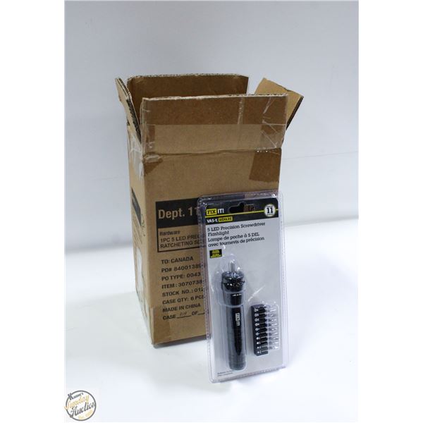 CASE WITH 6 11PC 5 LED PRECISION SCREWDRIVERS