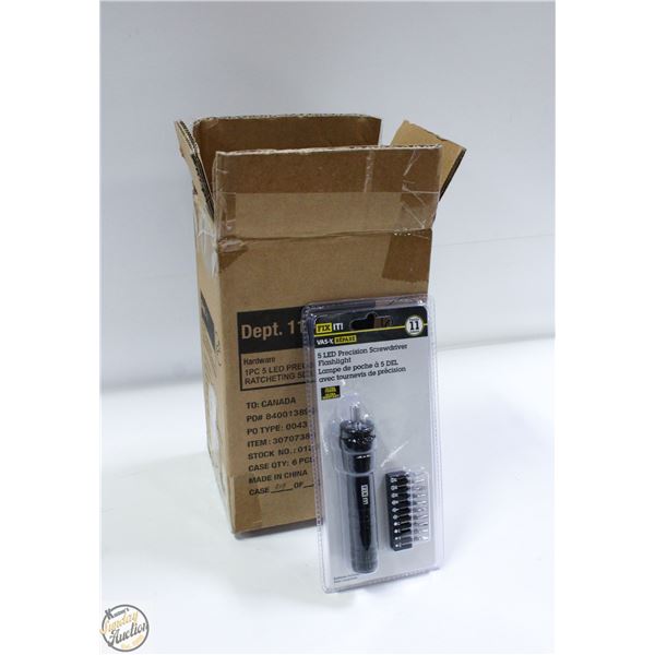 CASE WITH 6 11PC 5 LED PRECISION SCREWDRIVERS