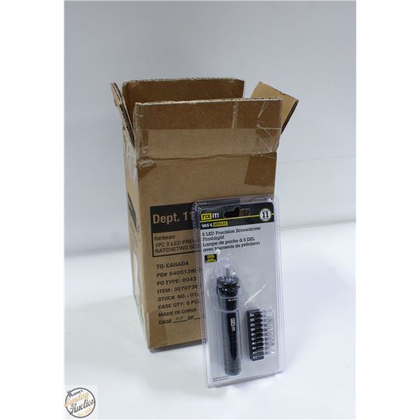 CASE WITH 6 11PC 5 LED PRECISION SCREWDRIVERS