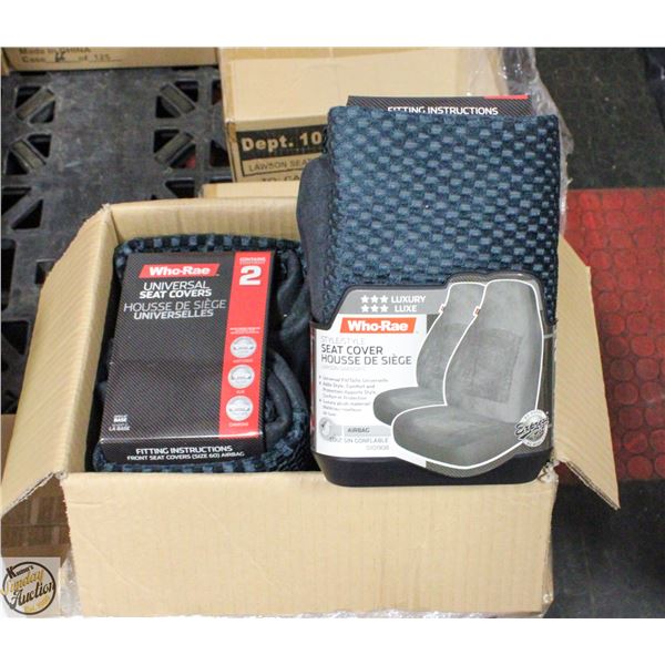 CASE WITH TWO 2 PC SETS LAWSON SEAT COVERS GREY