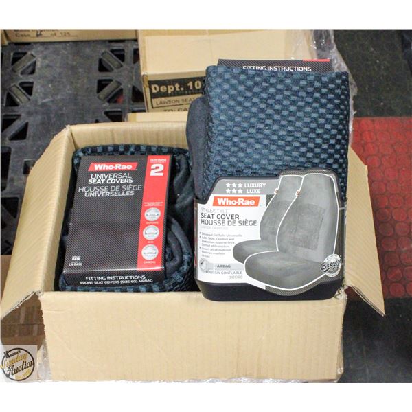 CASE WITH TWO 2 PC SETS LAWSON SEAT COVERS GREY