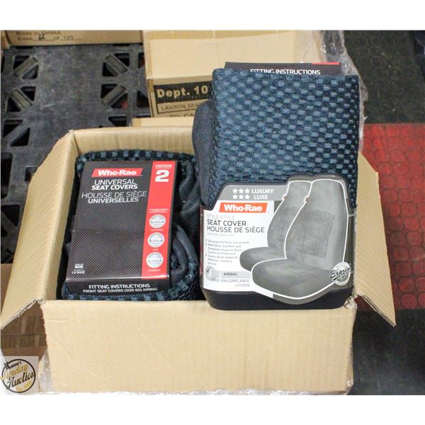 CASE WITH TWO 2 PC SETS LAWSON SEAT COVERS GREY