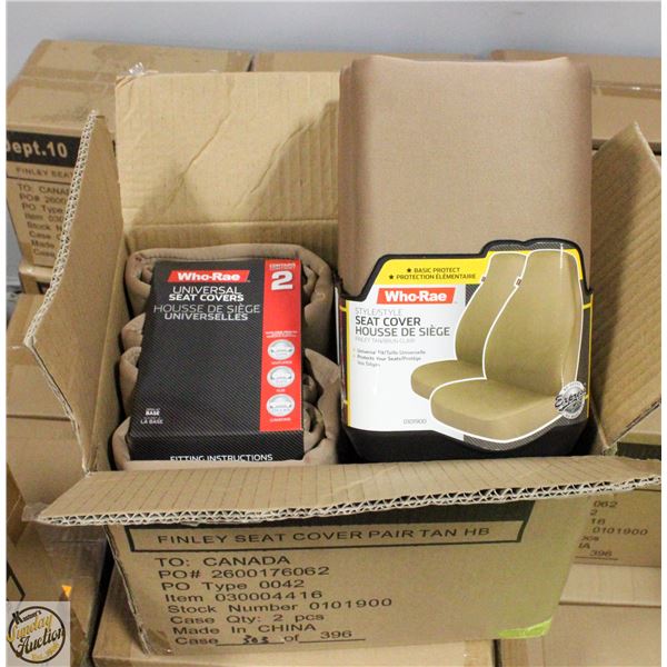 CASE WITH TWO 2 PC SETS LAWSON SEAT COVERS TAN