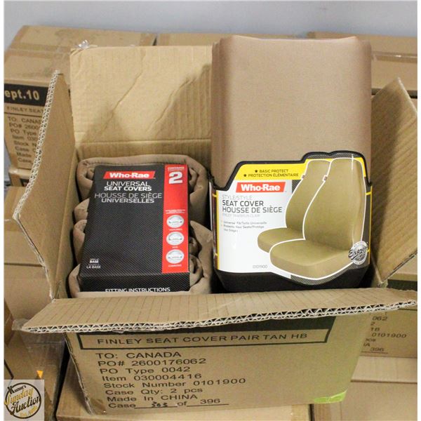 CASE WITH TWO 2 PC SETS LAWSON SEAT COVERS TAN