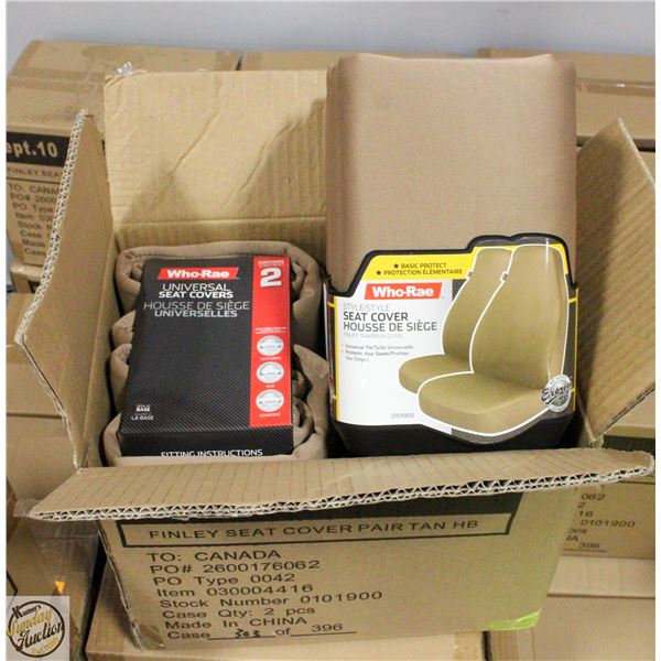 CASE WITH TWO 2 PC SETS LAWSON SEAT COVERS TAN