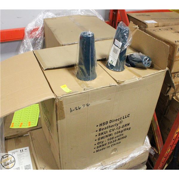 LARGE CASE WITH 108 CEMETARY VASES