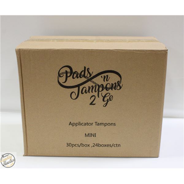 CASE WITH 24 BOXES OF 30 MINI TAMPONS REGULAR