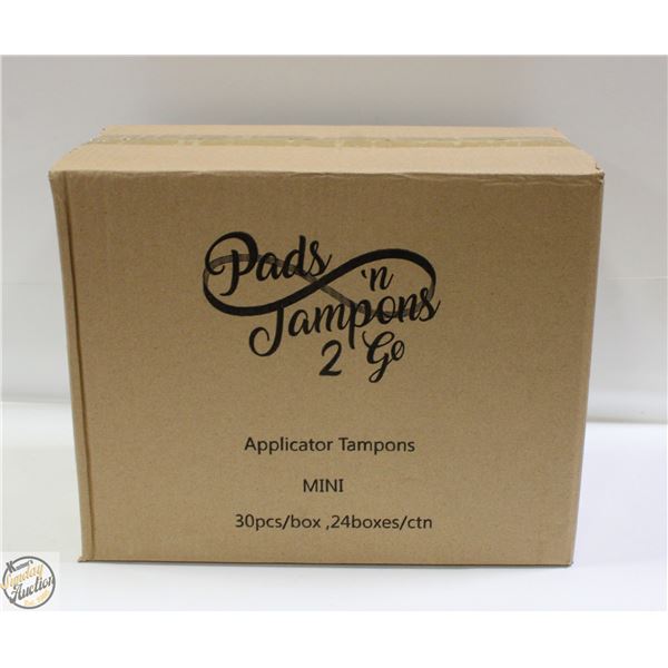 CASE WITH 24 BOXES OF 30 MINI TAMPONS REGULAR