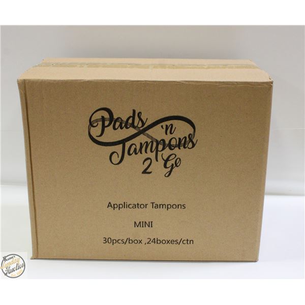 CASE WITH 24 BOXES OF 30 MINI TAMPONS REGULAR