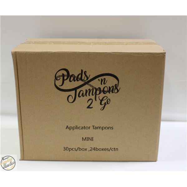 CASE WITH 24 BOXES OF 30 MINI TAMPONS REGULAR