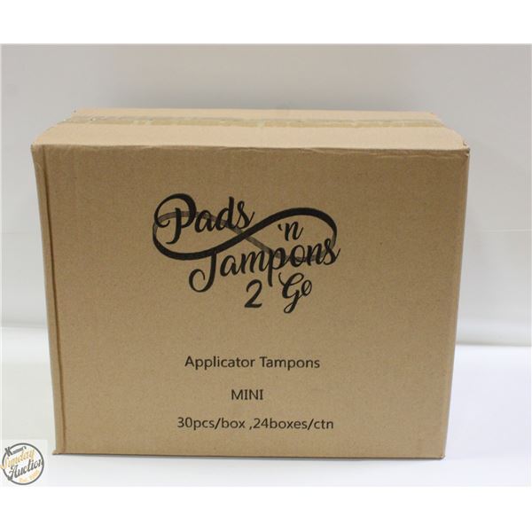 CASE WITH 24 BOXES OF 30 MINI TAMPONS REGULAR