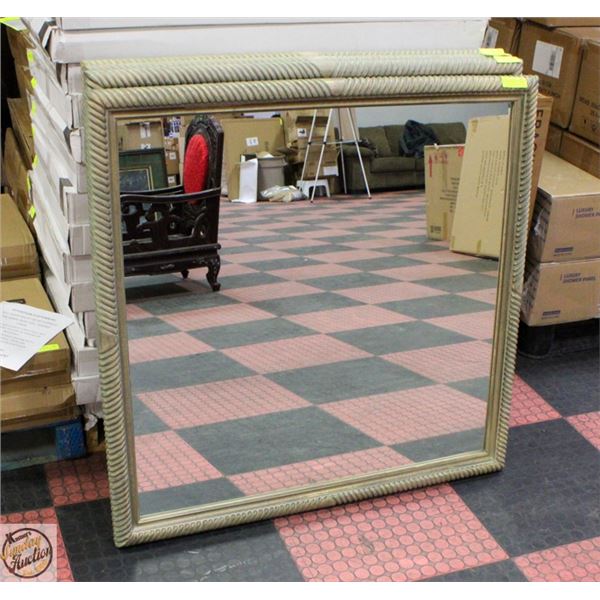 SCALLOPED FRAMED MIRROR 41" X 41"