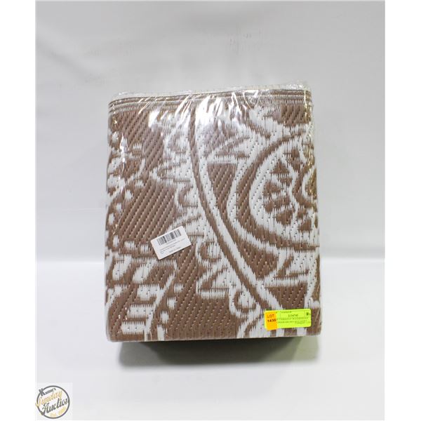 NEW YAMAZIOT WATERPROOF OUTDOOR BROWN RUG 6X9FT