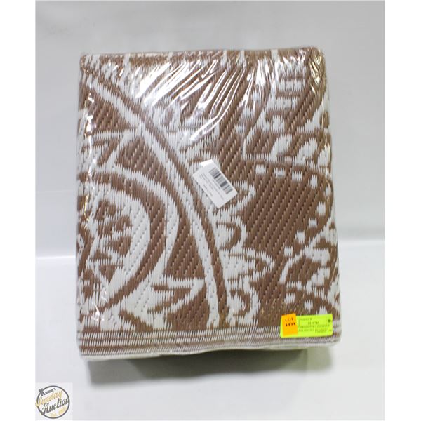 NEW YAMAZIOT WATERPROOF OUTDOOR BROWN RUG 6X9FT