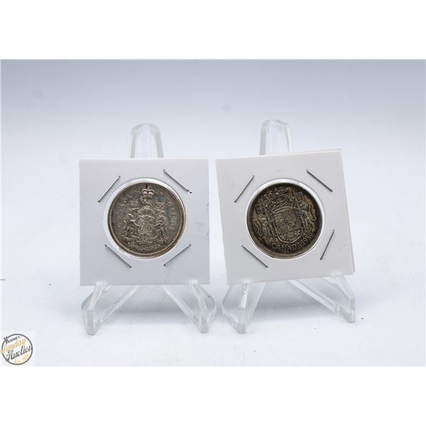 CANADIAN 50 CENT PIECES 1956, 1965