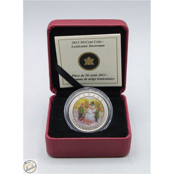 2013 LENTICULAR SNOWMAN 50 CENTS
