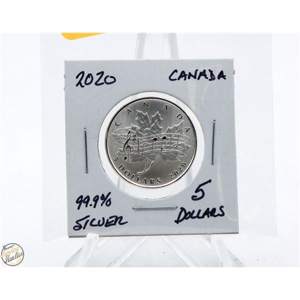 2020 99.9% SILVER 5 DOLLARS