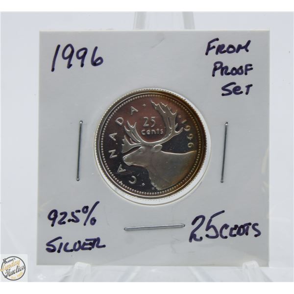 1996 25 CENTS 92.5% SILVER FROM PROOF SET