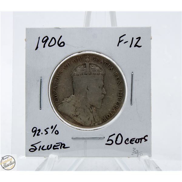 1906 92.5% SILVER 50 CENTS