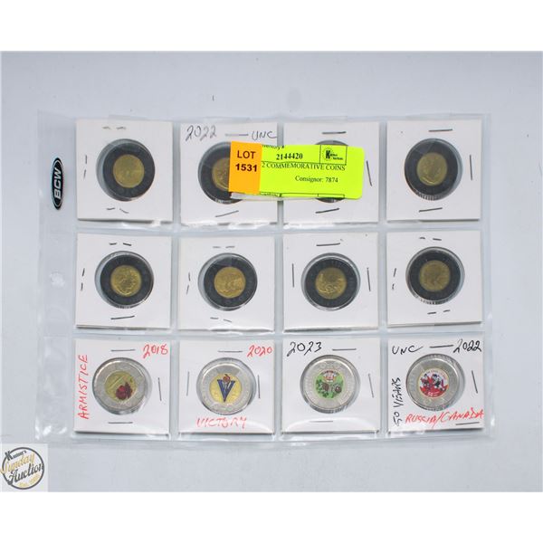 LOT OF 12 COMMEMORATIVE COINS