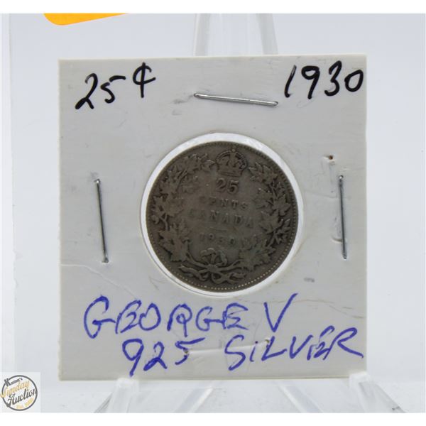 1930 GEORGE V QUARTER SILVER