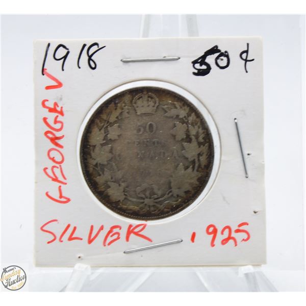 1918 GEORGE V 50 CENT SILVER