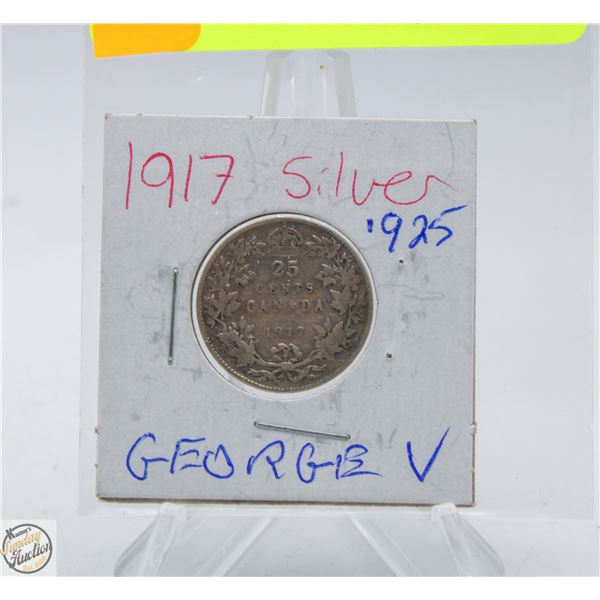 1947 GEORGE VI MAPLE LEAF QUARTER SILVER
