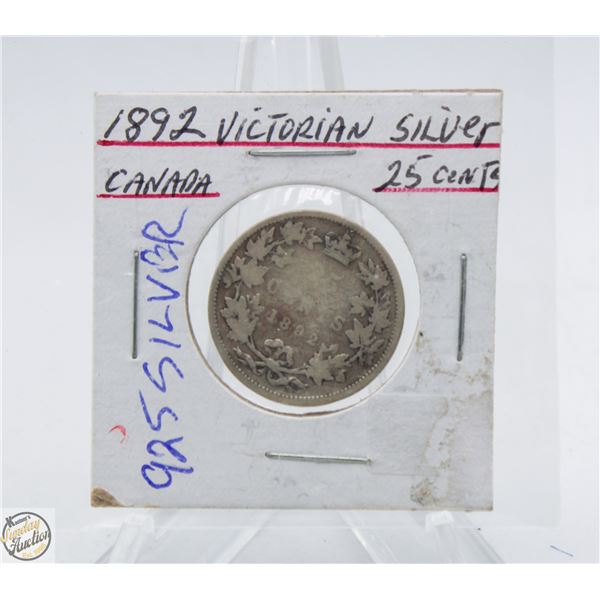 1892 VICTORIAN QUARTER SILVER