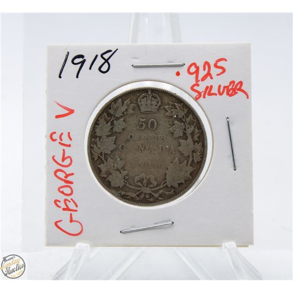 1918 GEORGE V 50 CENT SILVER