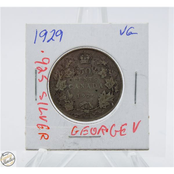 1929 GEORGE V 50 CENT SILVER