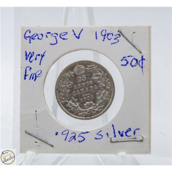 1903 GEORGE V QUARTER SILVER