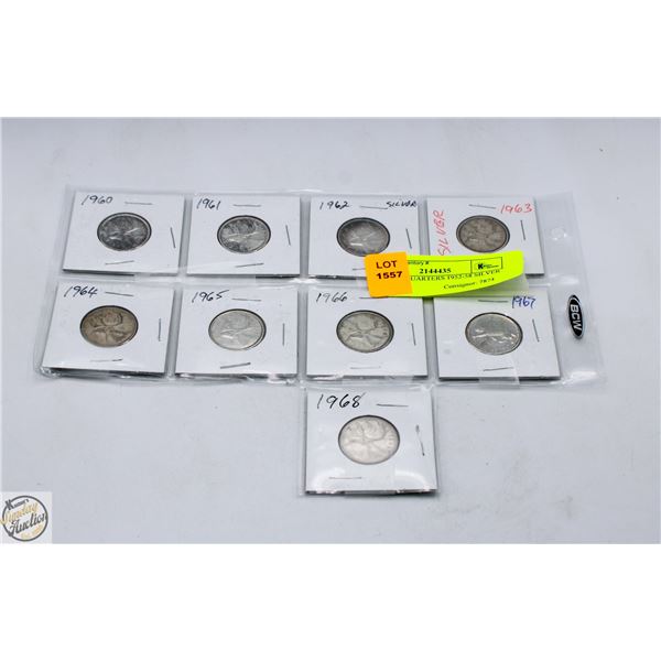 LOT OF 7 QUARTERS 1952-58 SILVER