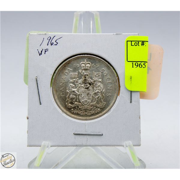 1965 CANADA 50 CENT SILVER COIN