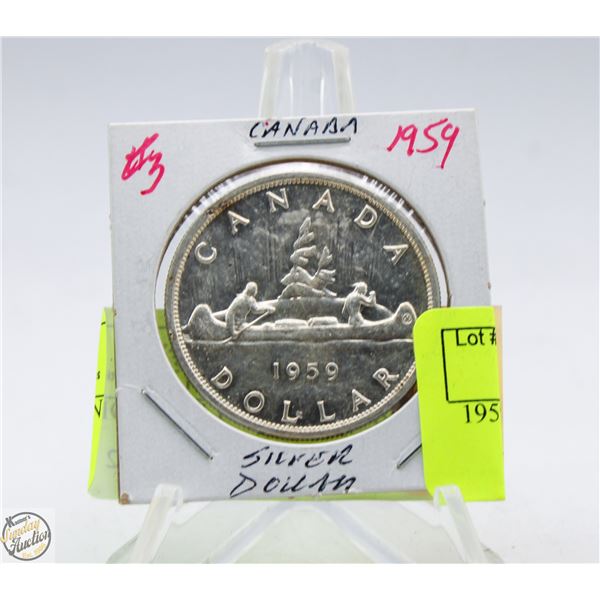 1959 CANADA SILVER DOLLAR COIN