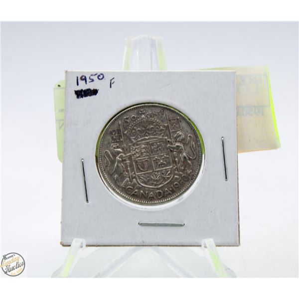 1950 CANADA 50 CENT SILVER COIN