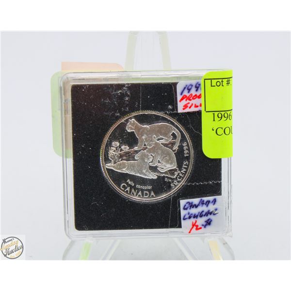 1996 CANADA 50 CENT SILVER ‘COUGAR AND