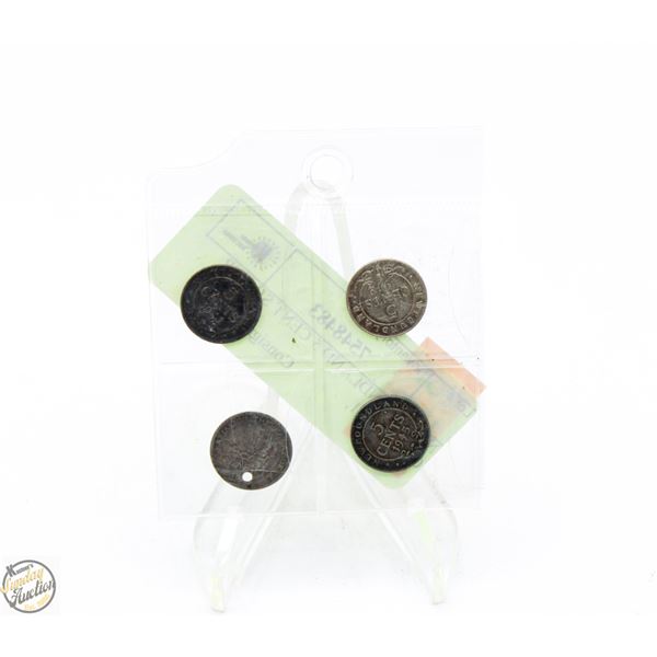 NEWFOUNDLAND 5 CENT SILVER COINS 1941,