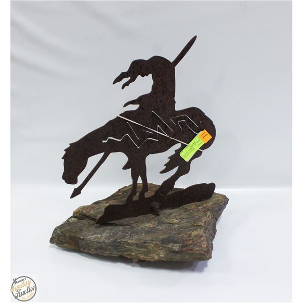 ESTATE "END OF THE TRAIL" STATUE METAL +