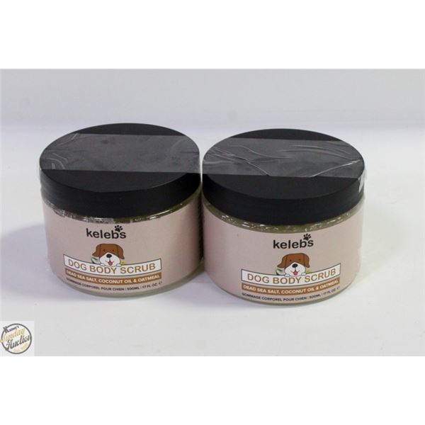 NEW 2 KALEBS DOG SHAMPOO SCRUB 502MLS