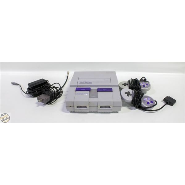 COMPLETE SUPER NINTENDO SYSTEM W/ 2 CONTROLLERS