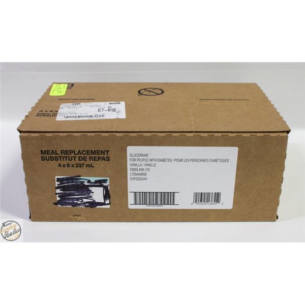 CASE OF 24 GLUCERNA MEAL REPLACEMENT EXP 9/26