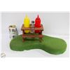 Image 1 : PICNIC TABLE CONDIMENTS SET "ON THE GREEN"