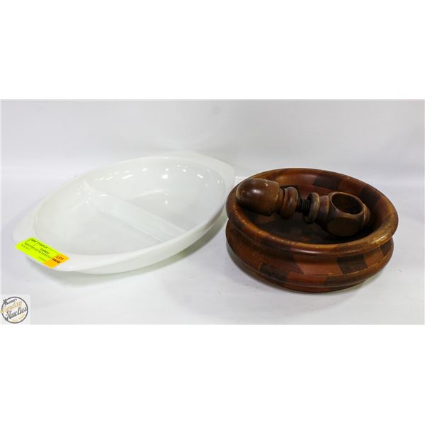 MID CENTURY MODERN HANDHELD WALNUT