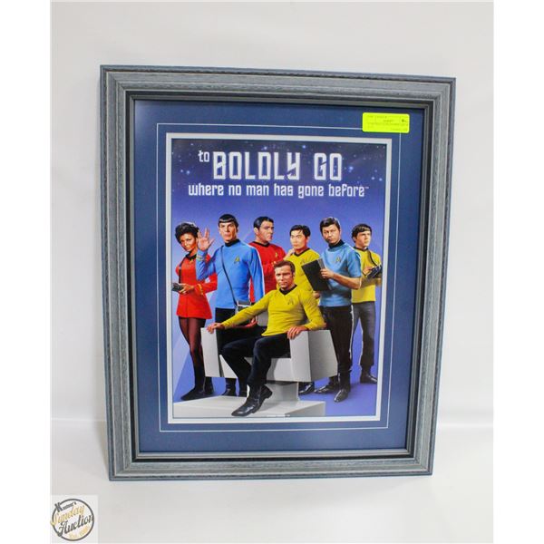 STAR TREK GLASS FRAMED ART 19" X 23"