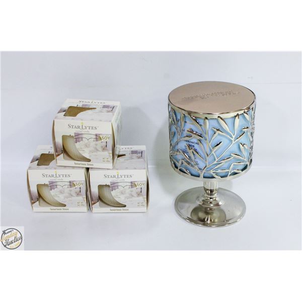 NEW CANDLES WHITE BARN PEDESTAL