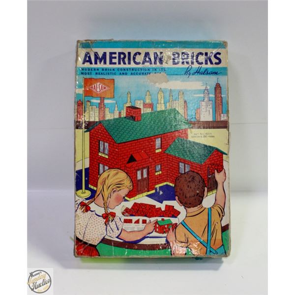1940S AMERICAN BRICKS BY HALSAM BUILDING SET