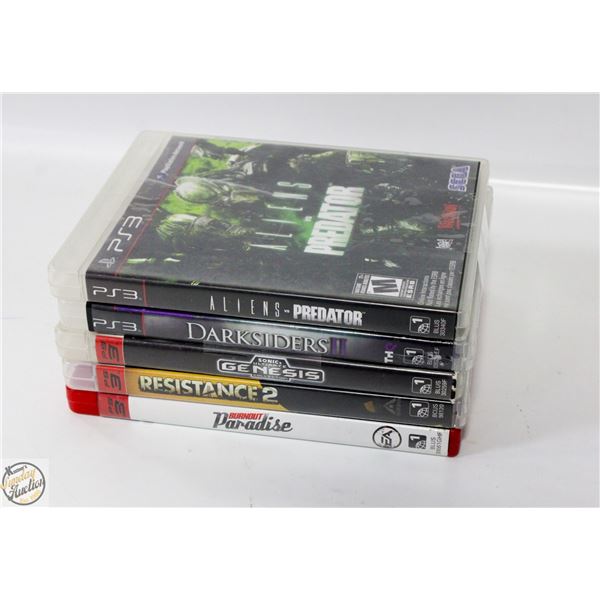 LOT OF 5 PLAYSTATION 3 PS3 VIDEO GAMES